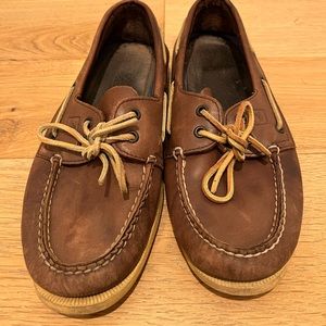 Sperry Top Siders: Dark Brown Leather Upper Boat Shoes